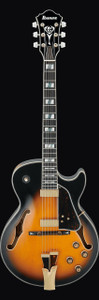 Ibanez GB10SEBS GB Signature Series Hollow Body Electric Guitar, Brown Sunburst