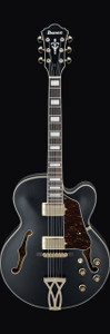 Ibanez AF75GBKF AF Series Hollow Body Electric Guitar, Black Flat