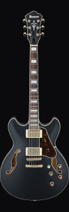Ibanez AS73GBKF AS Series Hollow Body Electric Guitar, Black Flat