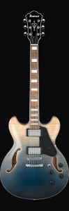 Ibanez AS73FMTIF AS Series Hollow Body Electric Guitar, Transparent Indigo Fade
