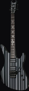Schecter 1739 Synyster Standard Guitar, Gloss Black w/Silver Pin Stripes