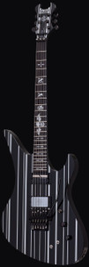 Schecter 1741 Synyster Custom-S Guitar, Gloss Black w/Silver Pin Stripes