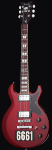 Schecter 26 Zacky Vengeance Custom Reissue Guitar, See Thru Cherry w/6661 Graphic