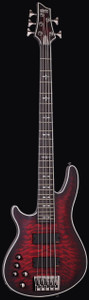 Schecter 1921 Hellraiser Extreme-5 LH Guitar, Crimson Red Burst Satin