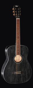 Cort AF590-MF-BOP Standard Series Acoustic Guitar, Black Open Pore