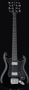 Hagstrom H8II-BLK-U RetroScape Electric Bass Guitar, Black Gloss