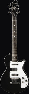 Hagstrom METRPS-BLK-U Metropolis Electric Guitar, Black Gloss