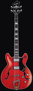 Hagstrom VIKB-WCT-U Viking Bass Electric Bass Guitar, Wild Cherry Transparent