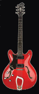 Hagstrom VIK-L-WCT-U Viking Left-Handed Electric Guitar, Wild Cherry Transparent