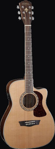 Washburn HF11SCE-O-U Heritage Series Dreadnought Cutaway Acoustic Guitar, Natural Gloss