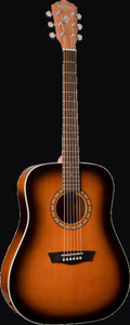 Washburn WD7SATB-O-U Harvest Series Dreadnought Acoustic Guitar, Satin Antique Tobacco Sunburst
