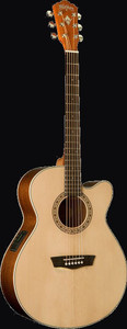 Washburn WG7SCE-O-U Harvest Series Grand Auditorium Cutaway Acoustic-Electric Guitar, Natural