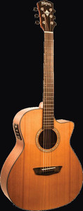 Washburn WLG110SWCEK-D-U Woodline Series Grand Auditorium Cutaway Acoustic-Electric Guitar, Natural