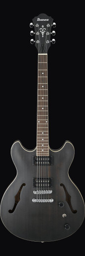 Ibanez AS53TKF AS Series Hollow Body Electric Guitar, Transparent Black Flat