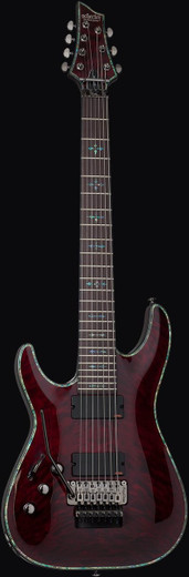 Schecter 1832 Hellraiser C-7 FR LH Guitar, Black Cherry