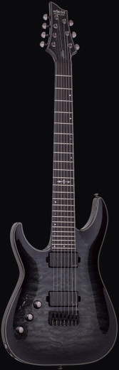 Schecter 1930 Hellraiser Hybrid C-7 LH Guitar, Trans Black Burst