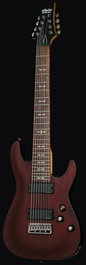 Schecter 2074 Omen-8 Guitar, Walnut Satin
