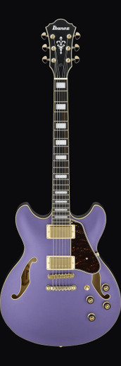 Ibanez AS73GMPF AS Series Hollow Body Electric Guitar, Metallic Purple Flat