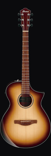 Ibanez AEWC300NNB AEW Series Acoustic Guitar, Natural Browned Burst High Gloss