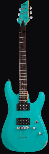 Schecter 428 C-6 Deluxe Guitar, Satin Aqua