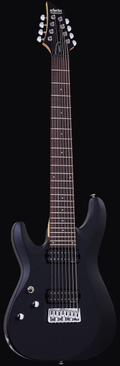 Schecter 442 C-8 Deluxe LH Guitar, Satin Black