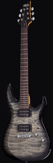 Schecter 446 C-6 Plus Guitar, Charcoal Burst