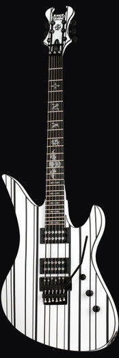 Schecter 1746 Synyster Standard Guitar, Gloss White w/Black Pinstripes