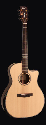 Cort GA-PF-BEVEL-NAT Grand Regal Series Acoustic Guitar, Natural Glossy