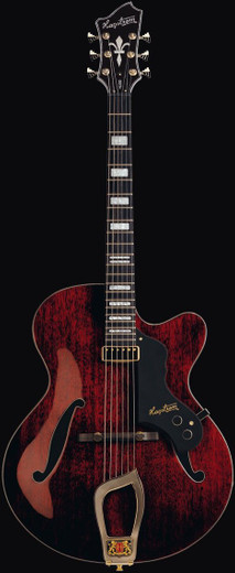 Hagstrom HL550-NMG-U Jazz Electric Guitar, Natural Mahogany