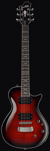 Hagstrom ULSWE-BGB-U Ultra Swede Electric Guitar, Burgundy Burst