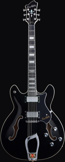 Hagstrom VIK-BLK-U Viking Electric Guitar, Black Gloss