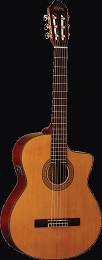 Washburn C64SCE-A-U Classical Series Acoustic-Electric Guitar, Natural