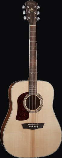 Washburn HD10SLH-O-U Heritage Series Dreadnought Acoustic Guitar, Left Handed, Natural Gloss