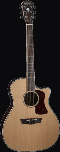 Washburn HG26SCE-O-U Heritage Series Grand Auditorium Cutaway Acoustic Guitar, Natural Gloss