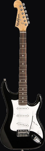 Washburn S1B-A-U Sonamaster Series Electric Guitar, Black Gloss