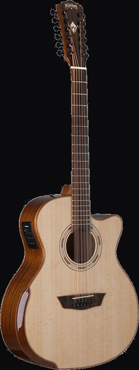 Washburn WCG15SCE12-O-U Comfort Series Grand Auditorium Cutaway Acoustic-Electric Guitar, Natural