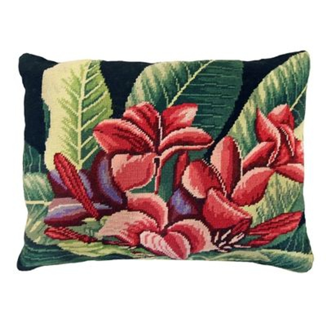 Shop Plumeria Needlepoint Pillow For Your Coastal Home, Floral & Botanical  Pillows For Your Beach House