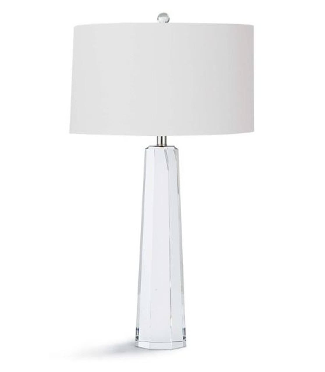 white and crystal table lamp