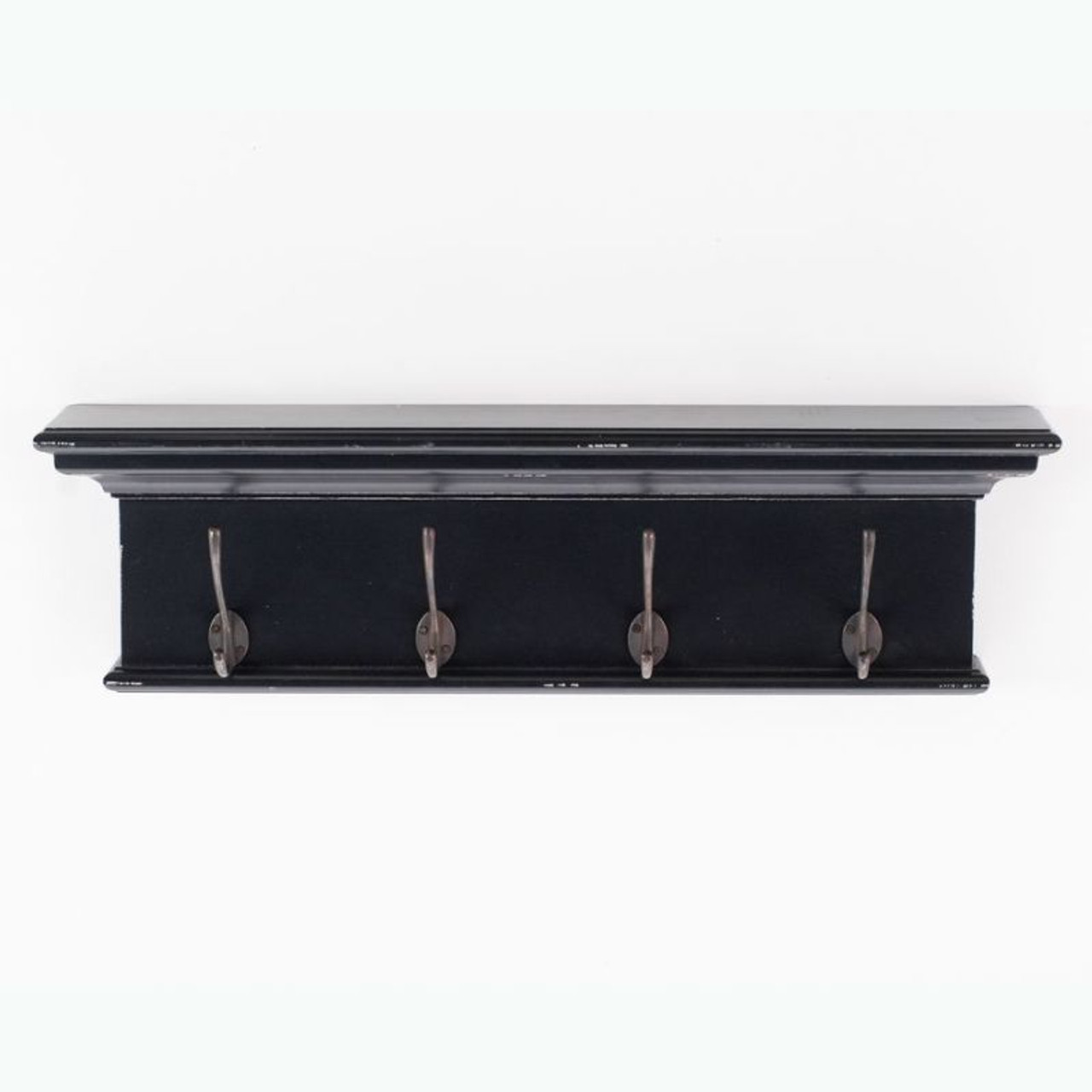 Halifax 4 Hook Coat Rack in Black White Antique