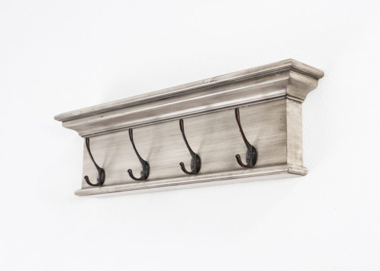 Buy Halifax 4 Hook Coat Rack in White Rustic For Your Coastal Home