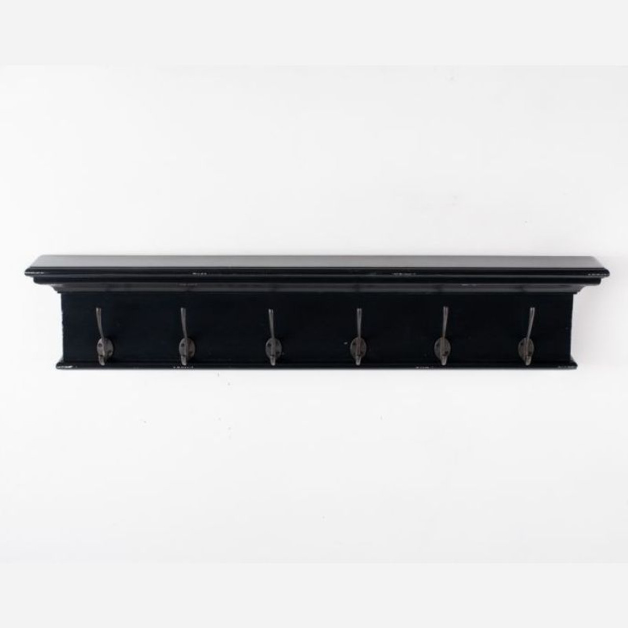 Halifax 6 Hook Coat Rack in Black White Antique