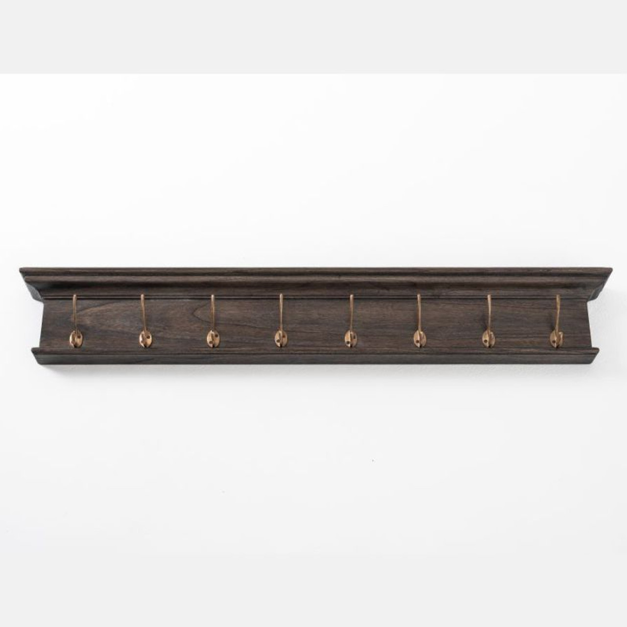 Entryway Coat Rack with Hooks, Crown Molding wall Shelf with Coat Hooks