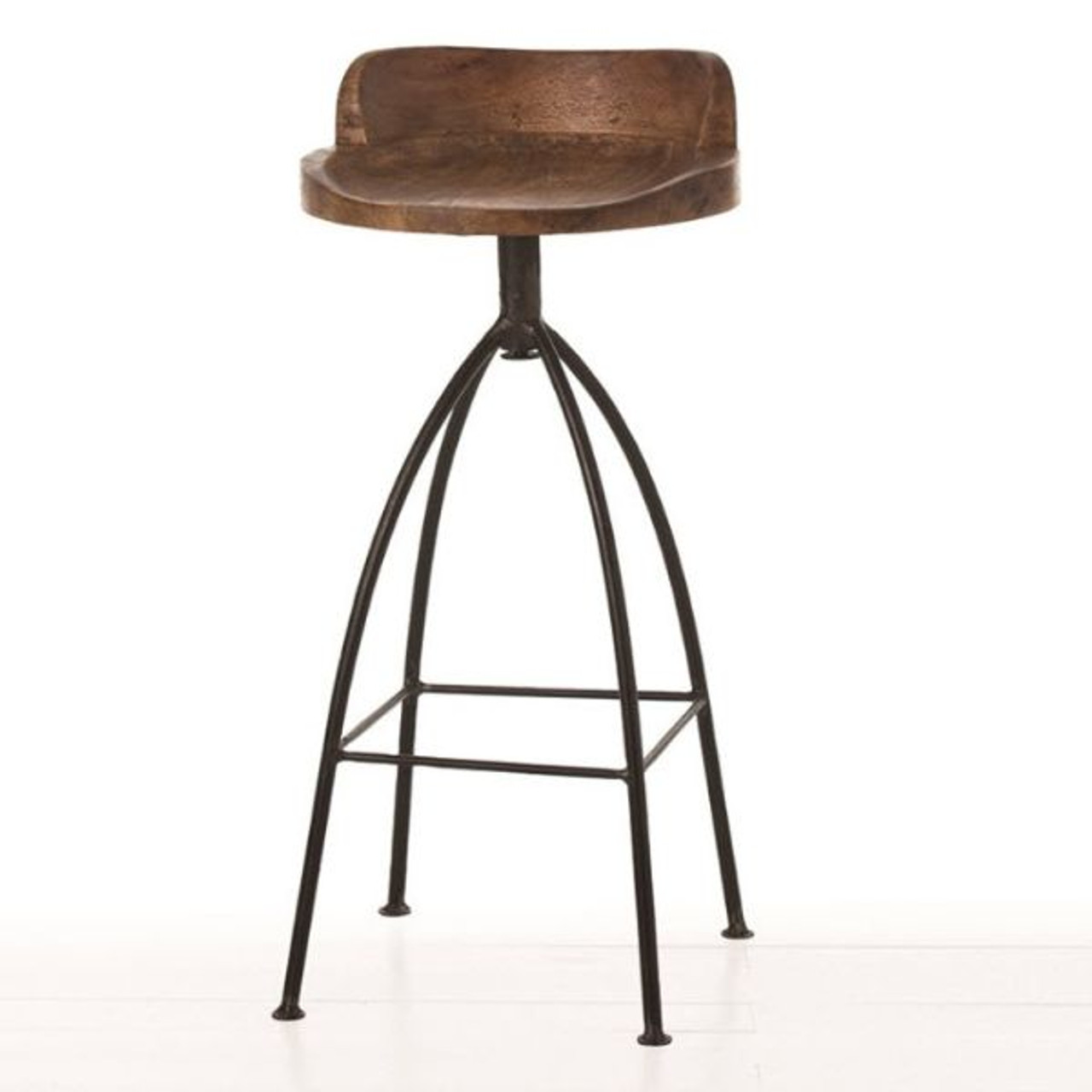 wooden and iron bar stools