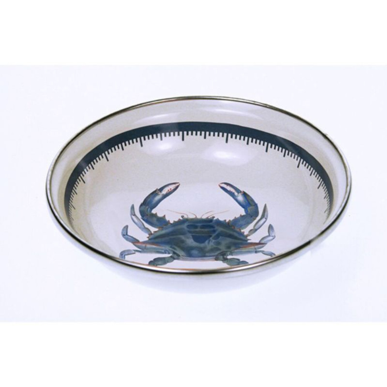 Set of 4 Blue Crab Enamel Ware Dinner Plates, Dinnerware