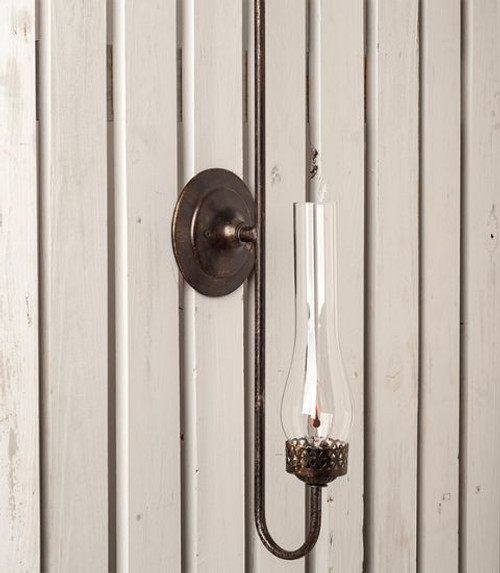 Steel Gas Replica Sconce with Matador Chimney