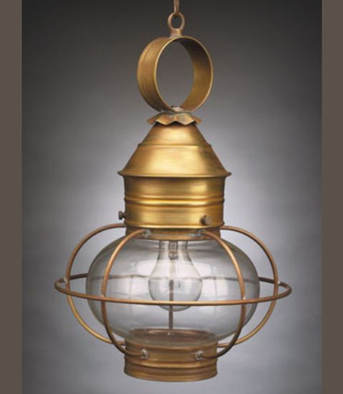 11" Onion Hanging Light Fixture - Caged