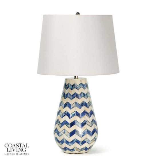 Coastal Living Cassia Chevron Table Lamp - Blue