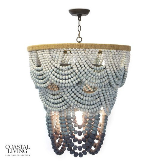 Coastal Living Ombre Wood Bead Chandelier