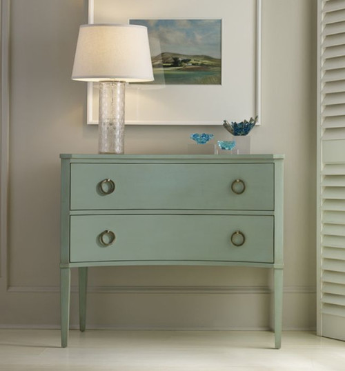 Transitional Two Drawer Concave Side Chest