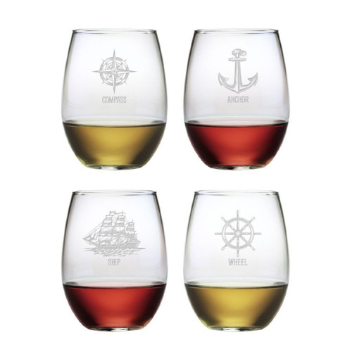 Stemless Wine Glasses Captain's Assortment